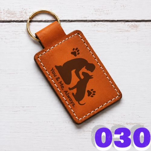 Bull Terrier Leather Keychain