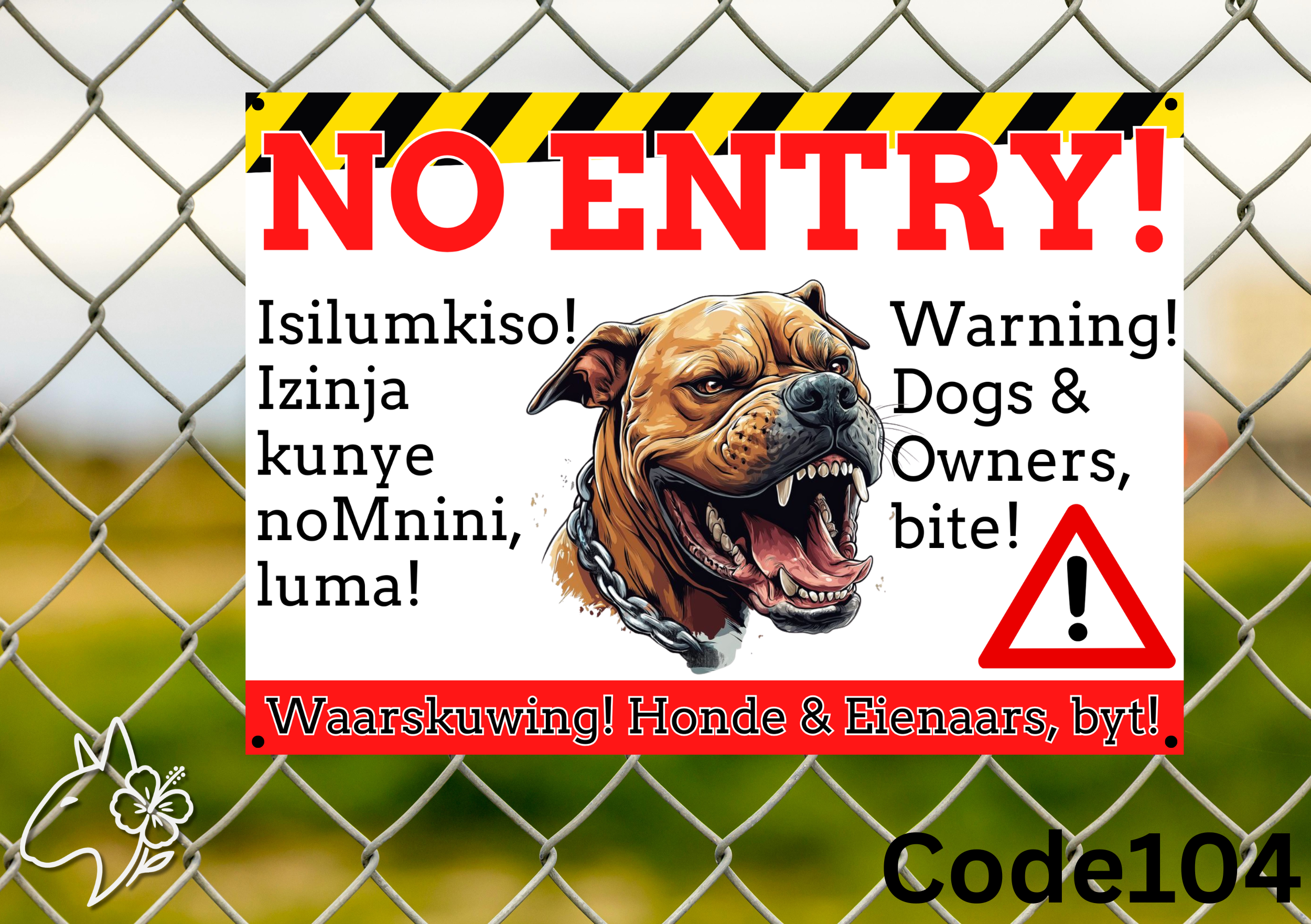 NO ENTRY - dog warning signs Size A4