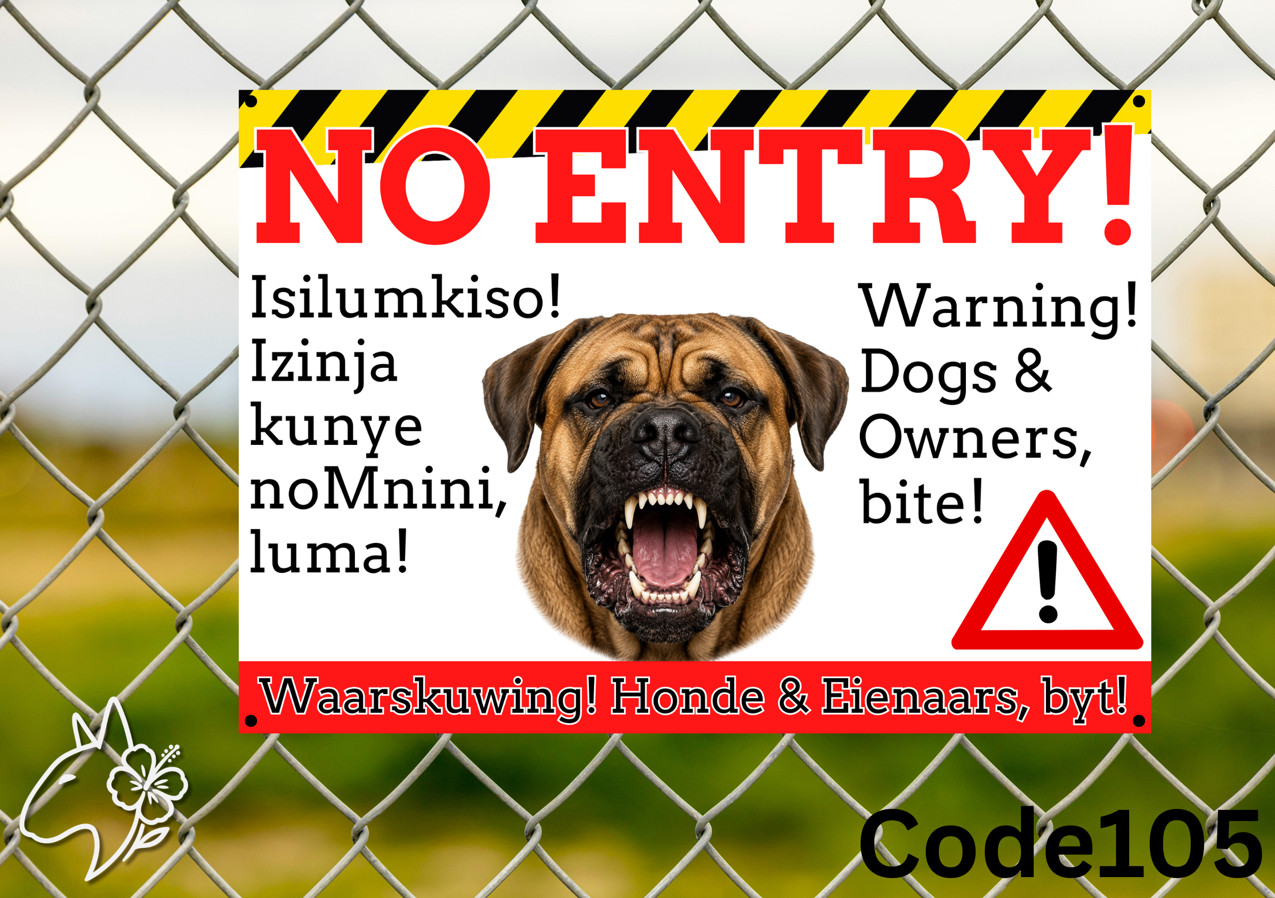 NO ENTRY - dog warning signs Size A4