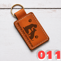 Bull Terrier Leather Keychain