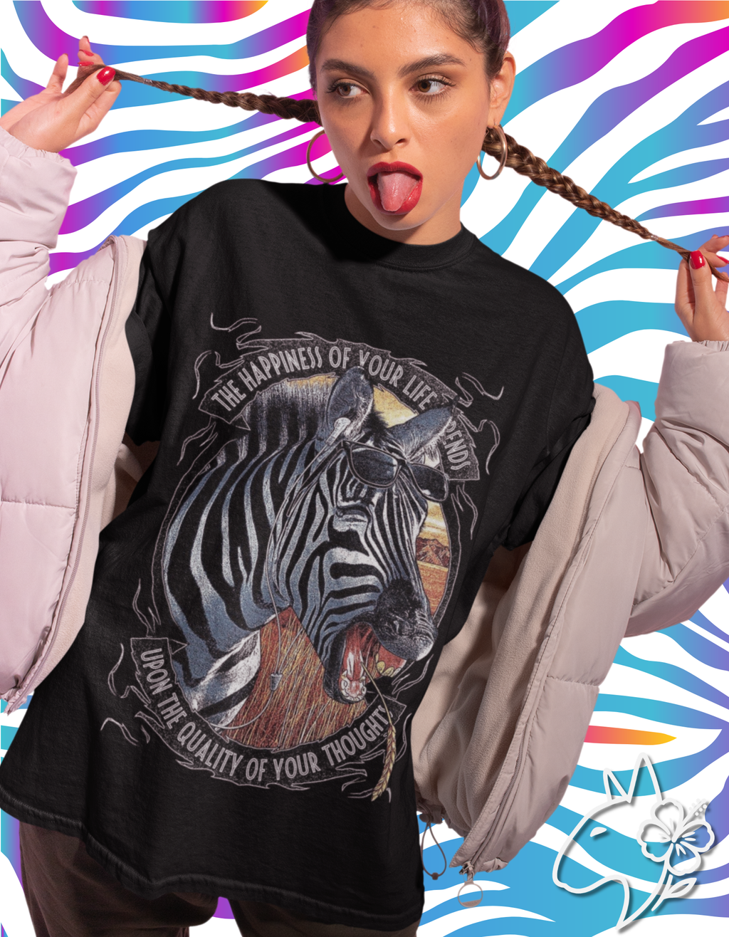 Think Happy Zebra